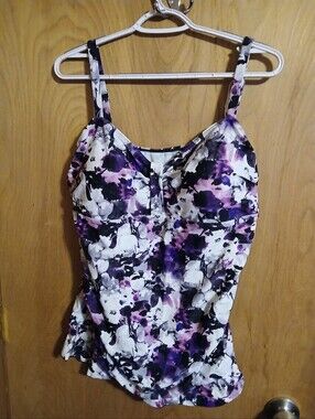 Floral Purple & White Tankini
